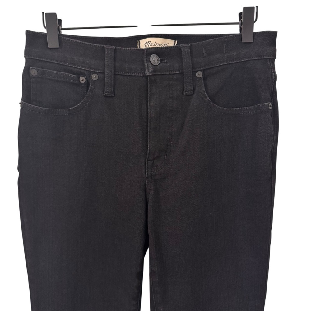 Madewell Mid-Rise Kick Out Crop Jeans in "Black Rinse Wash" Size 28 - Picture 7 of 16